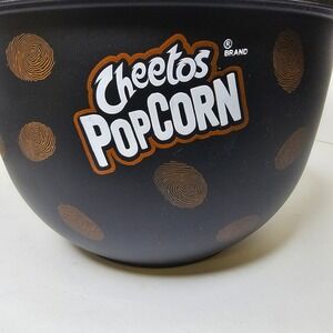 Cheetos Popcorn Snack Bowl Black with Orange Fingerprints Halloween
